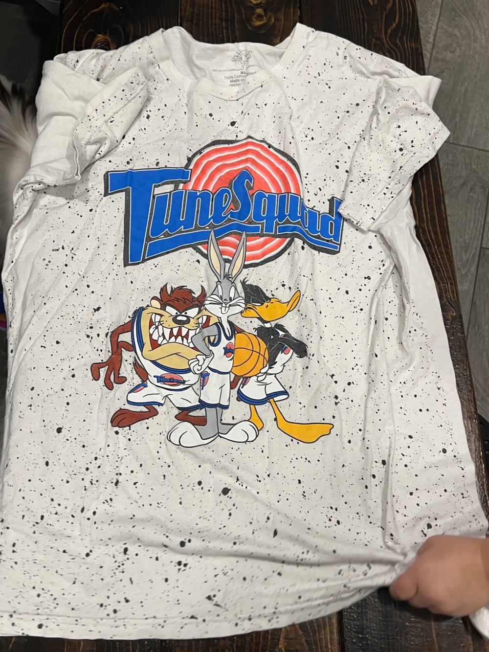 Looney Tunes Basketball Graphic Tee - White with Multicolor Print